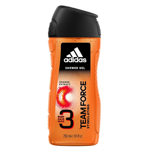 Adidas Sprchový gél 3 v 1 pre mužov Team Force (Shower Gel Body Hair Face) 400 ml