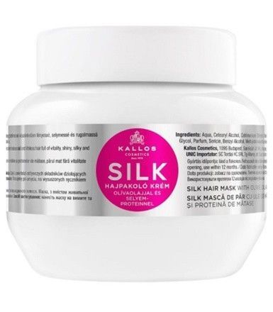 Kallos Hydratačná maska na vlasy s olivovým olejom a hodvábnym proteínom KJMN ( Silk Hair Mask with Olive Oil and Silk Protein) 275 ml