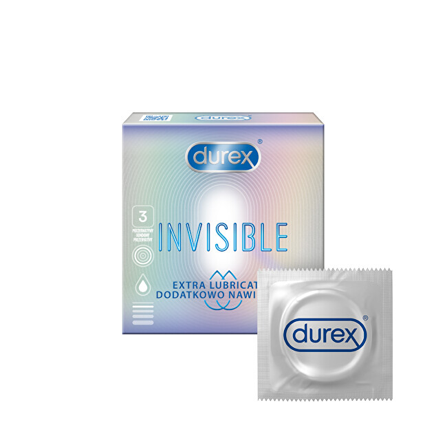 Durex Kondomy Invisible Extra Lubricated 3 ks