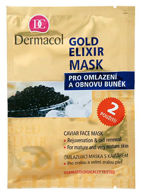 Dermacol Omladzujúca maska ​​s kaviárom (Gold Elixir Caviar Face Mask) 2 x 8 g