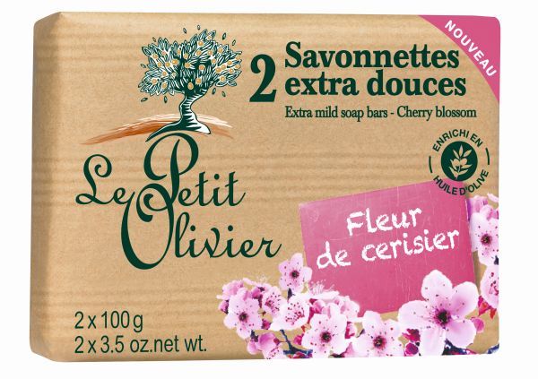 Le Petit Olivier Extra jemné mydlo Čerešňový kvet 2 x 100 g