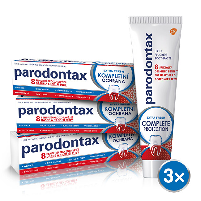 Parodontax Zubná pasta so sviežou príchuťou Kompletná ochrana Extra Fresh 3 x 75 ml