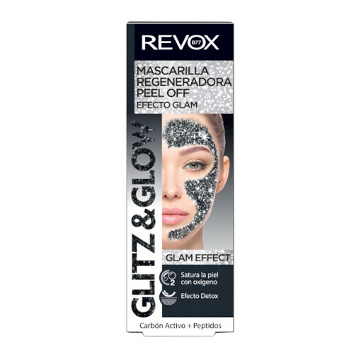 Revox Regeneračná zlupovacia pleťová maska Glitz and Glow (Regenerating Peel Off Black Mask) 80 ml