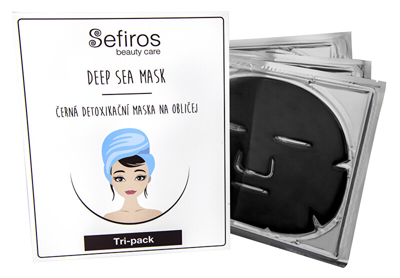 Sefiros Čierna detoxikačná maska na tvár (Deep Sea Mask) 3 ks