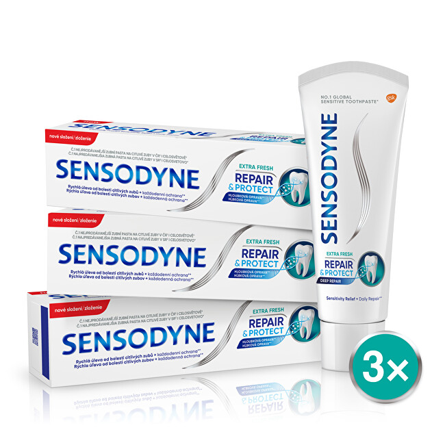 Sensodyne Zubná pasta Repair & Protect Extra Fresh 3 x 75 ml