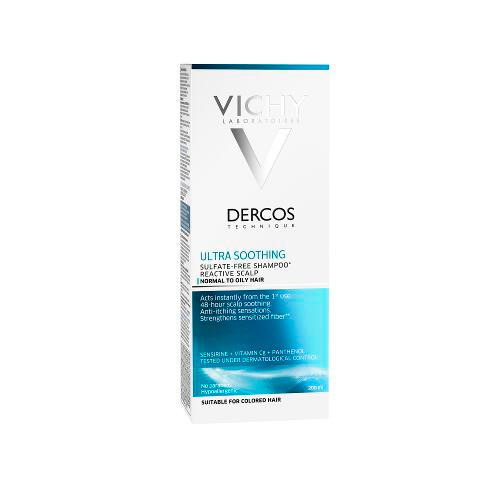 Vichy Ultra upokojujúci šampón pre normálne až mastné vlasy Dercos ( Ultra smoothing Shampoo) 200 ml