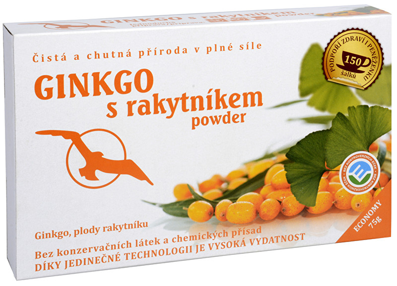 Čaje Hannasaki Ginkgo s rakytníkom powder - ginkgo, plody rakytníka 75 g