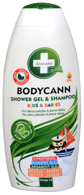 Annabis Bodycann Kids & Babies šampón a sprchový gél 2v1 250 ml -ZĽAVA - KRÁTKA EXPIRÁCIA 30.6.2022