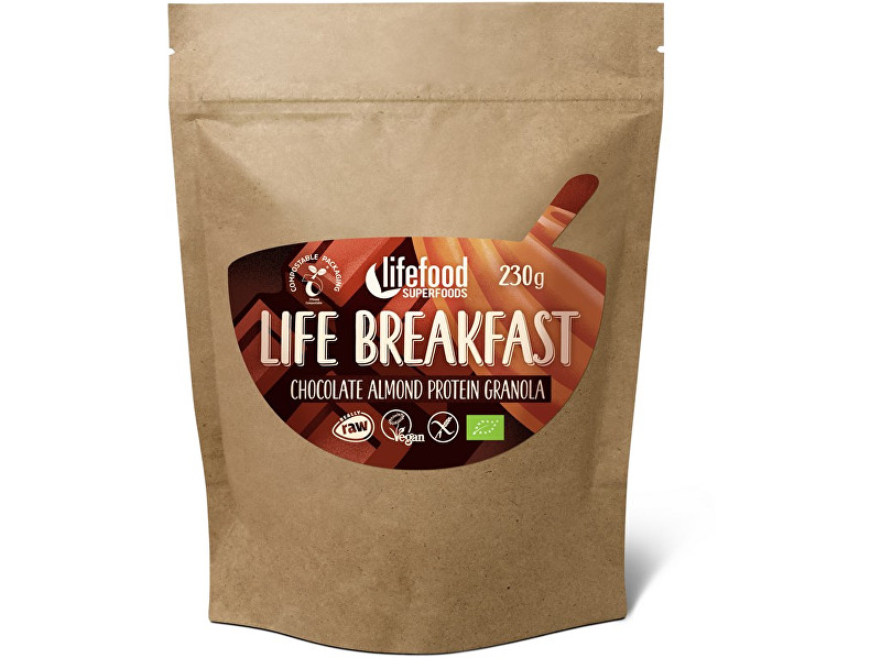 Lifefood Bio Life breakfast granolového čokoládová s mandľami 230 g