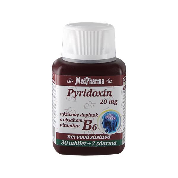 MedPharma Pyridoxin 20 mg – doplněk stravy s obsahem vitamínu B6 30 tbl.   7 tbl. ZDARMA