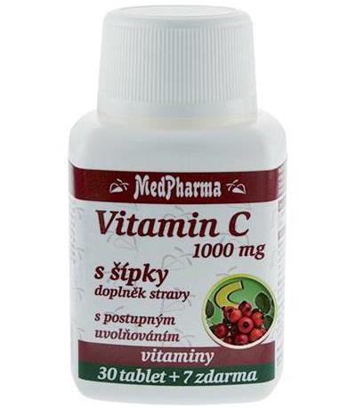 MedPharma Vitamín C 1000 mg so šípkami predĺžený účinok 30 tbl.   7 tbl. ZD ARMA