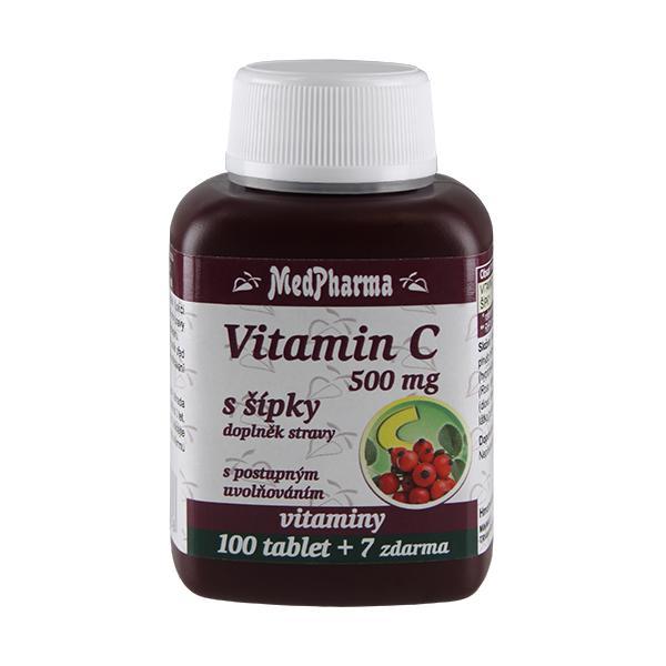 MedPharma Vitamín C 500 mg s šípkami predĺžený účinok 100   7 tablet ZD ARMA