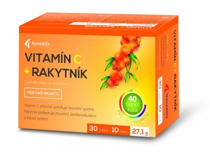 Noventis Vitamín C   Rakytník 30 tbl.   10 tbl. ZDARMA