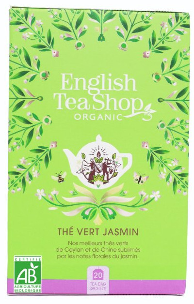 English Tea Shop Zelený čaj s jazmínom a bazou BIO 20 vrecúšok