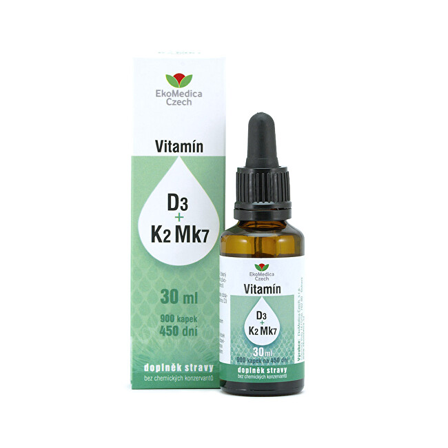 EkoMedica Czech Vitamíny D3   K2 MK7 v kvapkách 30 ml
