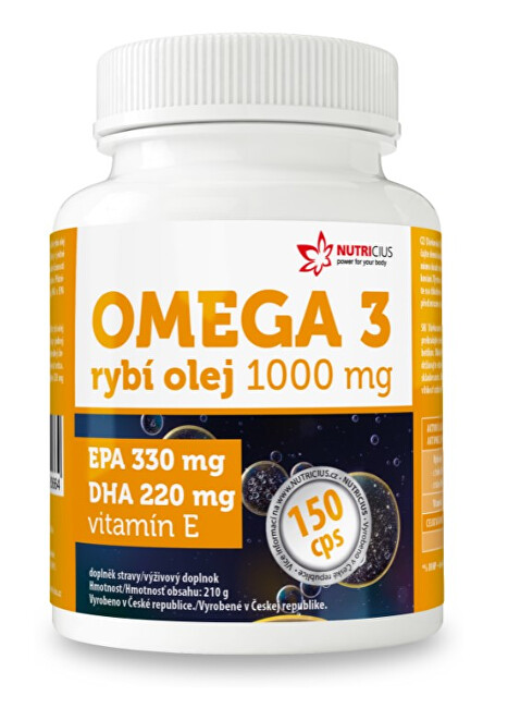Nutricius Omega 3 Rybí olej 1000 mg EPA 330 mg   DHA 220 mg 150 kapslí