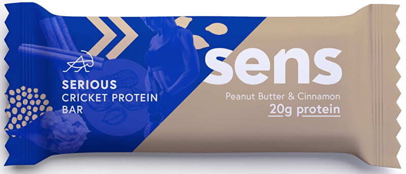 SENS SENS Serious Protein tyčinka s cvrčky múkou - Arašidové maslo & Škorica 60 g