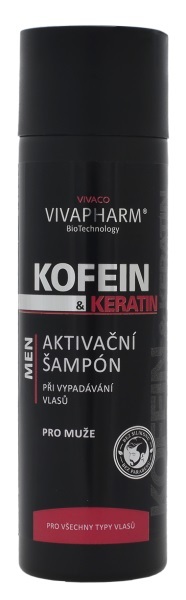 Vivapharm Kofeín a keratín Aktivačné šampón pre mužov 200 ml