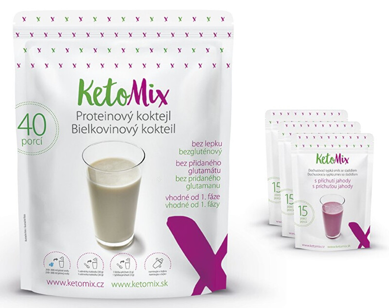 KetoMix Proteinový koktejl KetoMIX 1200 g (40 porcí) (káva, lesní plody a kokos)