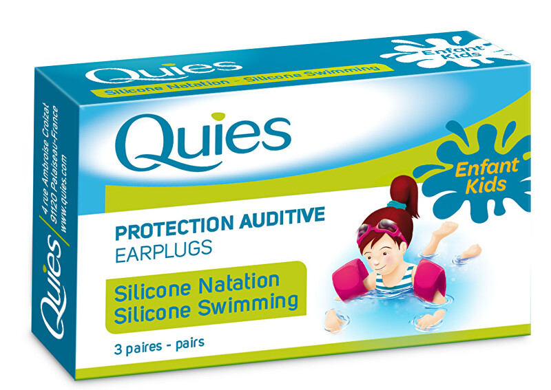 QUIES Chrániče sluchu pre deti na plávanie (3 páry)