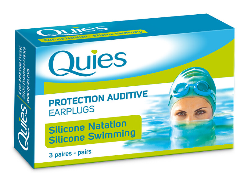 QUIES Silikónové chrániče sluchu na plávanie (3 páry)
