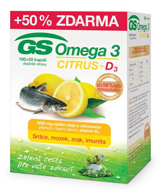 GreenSwan GS Omega 3 Citrus   D3 100 50 kapsúl