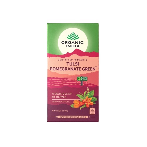 Organic India Tulsi so zeleným čajom a granátovým jablkom 25 sáčkov BIO