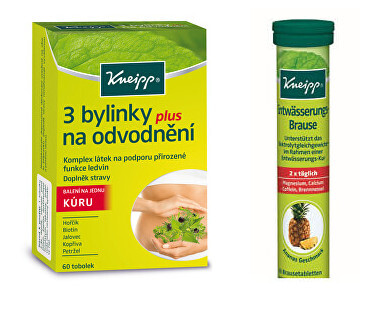 Kneipp Výhodné balenie 3 bylinky na odvodnenie 60 toboliek   Šumivé tablety na podporu odvodnenie 20 ks