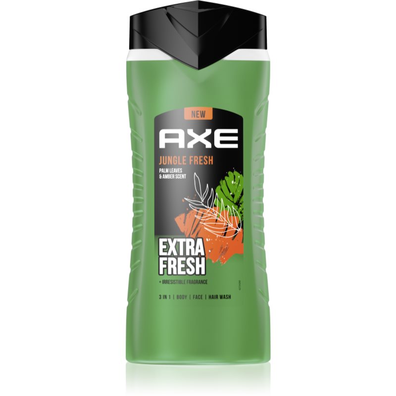 Axe Jungle Fresh sprchový gél na tvár, telo a vlasy Palm Leaves  Amber 400 ml
