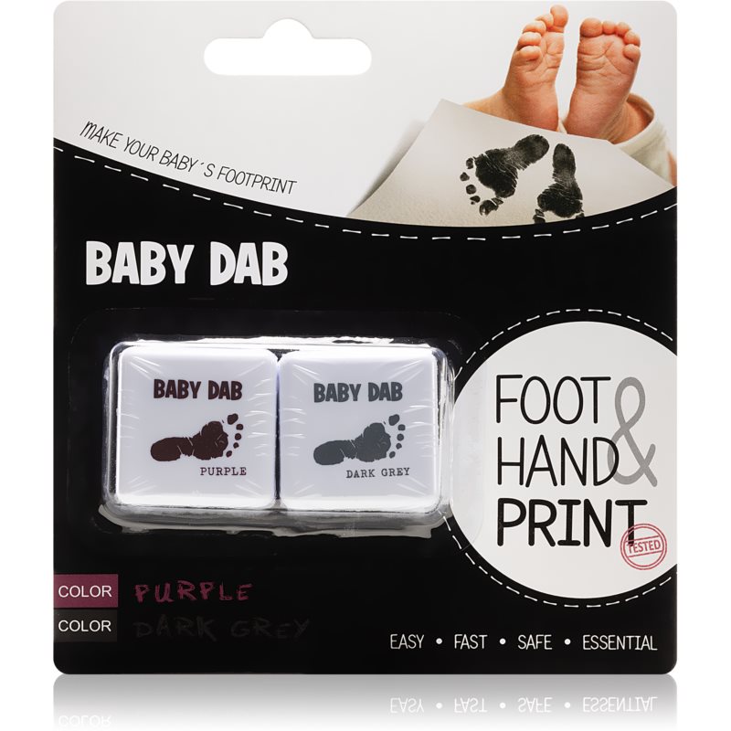 Baby Dab Foot  Hand Print Purple  Grey farba na detské odtlačky 2 ks
