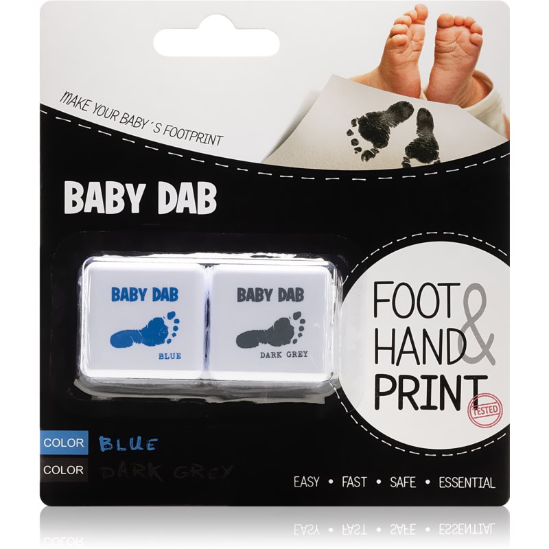 Baby Dab Foot  Hand Print Blue  Grey farba na detské odtlačky 2 ks