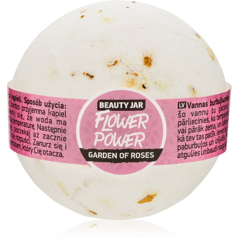 Beauty Jar Flower Power šumivá guľa do kúpeľa s vôňou ruží 150 g