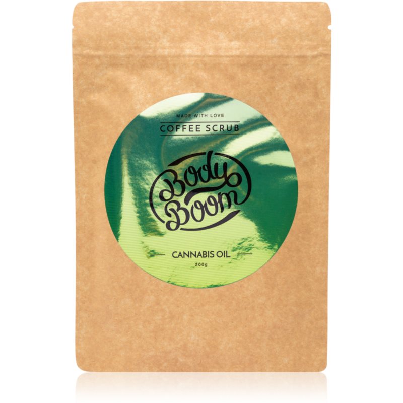 BodyBoom Cannabis Oil kávový telový peeling 200 g