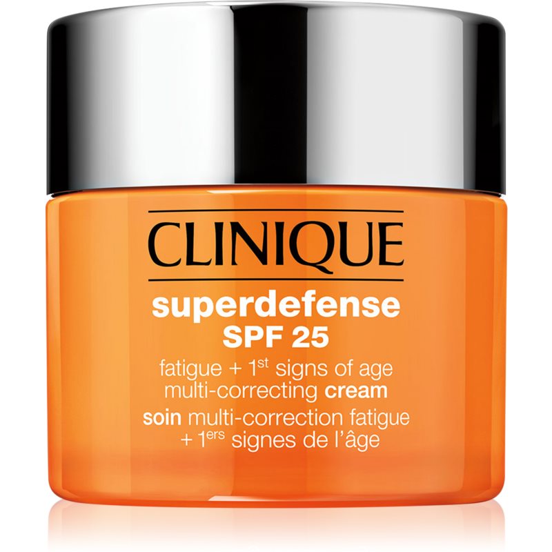 Clinique Superdefense™ SPF 25 Fatigue  1st Signs Of Age Multi-Correcting Cream krém proti prvým známkam starnutia pre suchú a zmiešanú pleť SPF 25 50