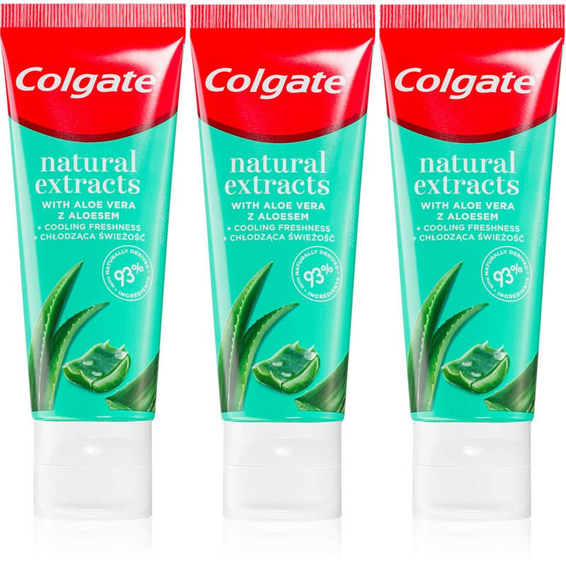 Colgate Natural Extracts Aloe Vera bylinková zubná pasta 3x75 ml