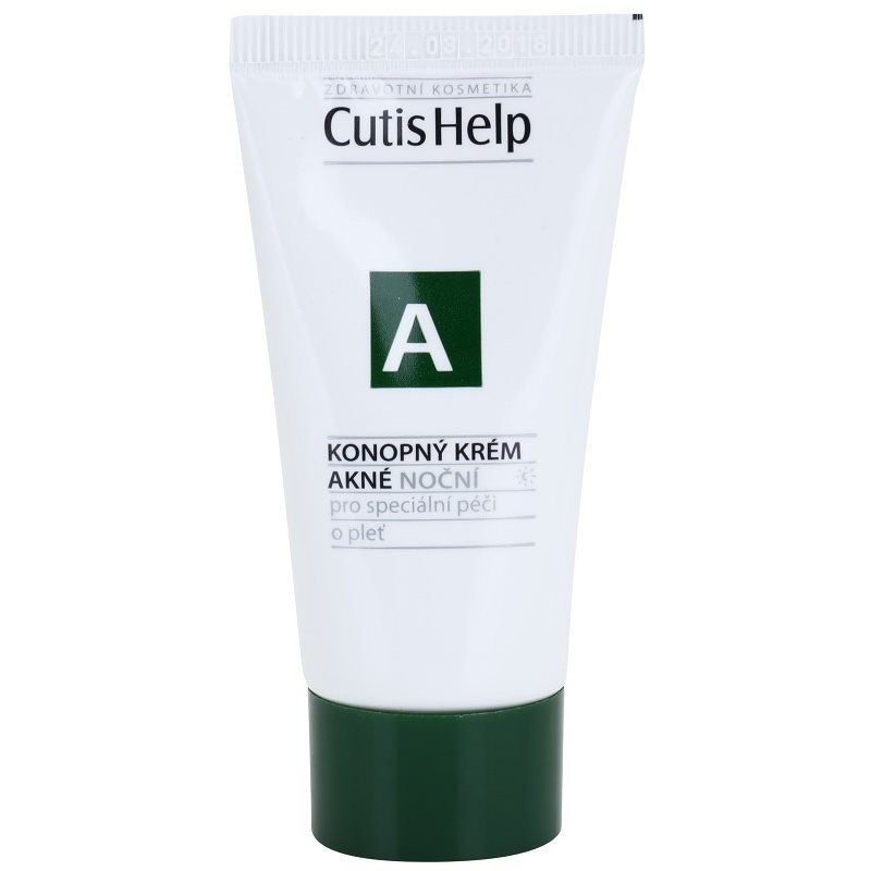 CutisHelp Health Care A - Akné konopný nočný krém pre problematickú pleť, akné 30 ml