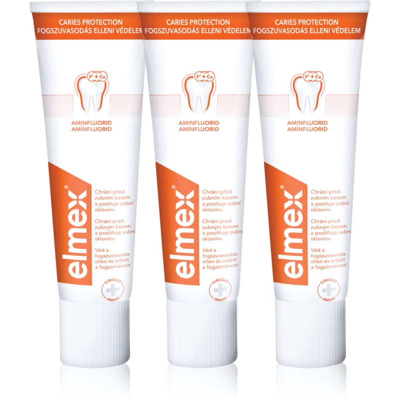 Elmex Caries Protection zubná pasta chrániaca pred zubným kazom s fluoridom 3x75 ml