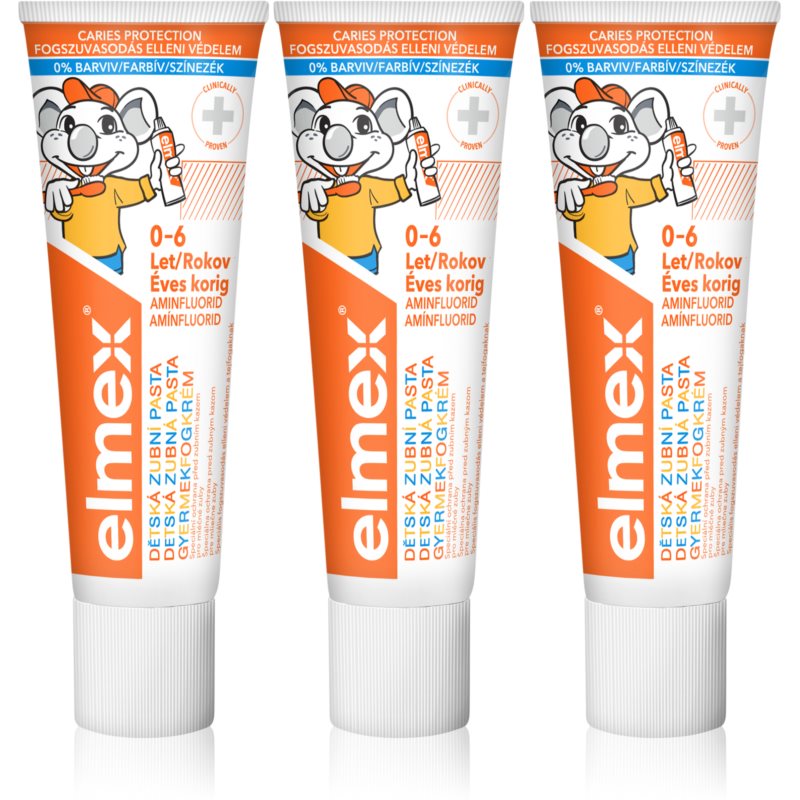 Elmex Caries Protection Kids zubná pasta pre deti 3 x 50 ml