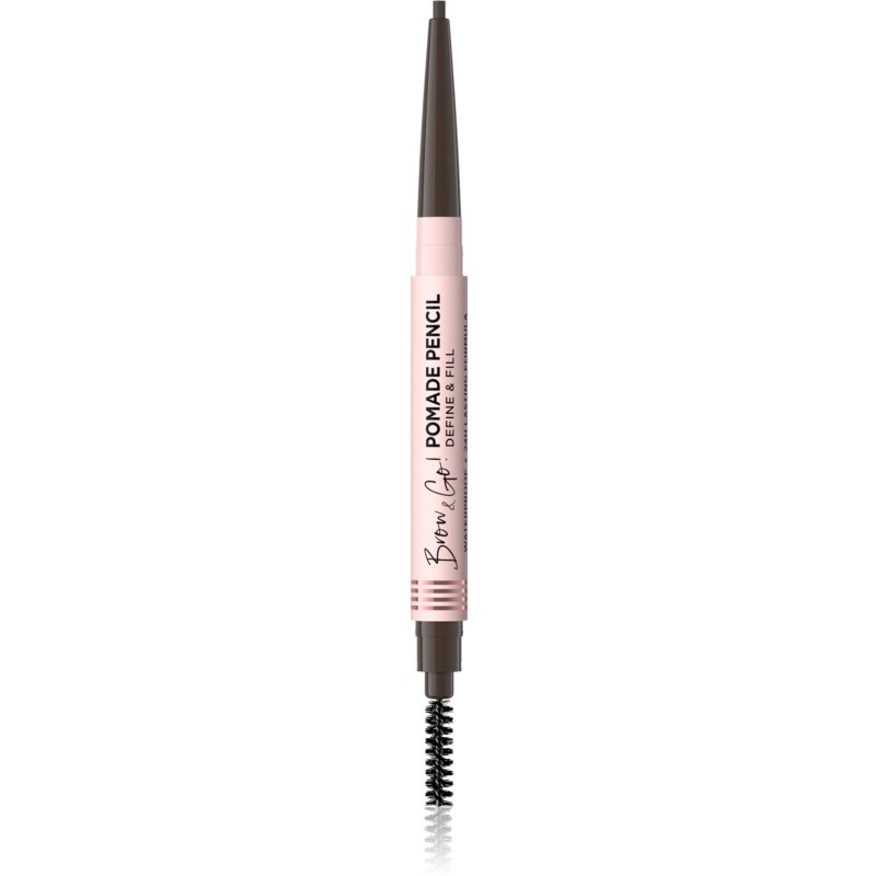 Eveline Cosmetics Brow  Go! vodeodolná ceruzka na obočie s kefkou 2 v 1 odtieň Dark Brown 4 g