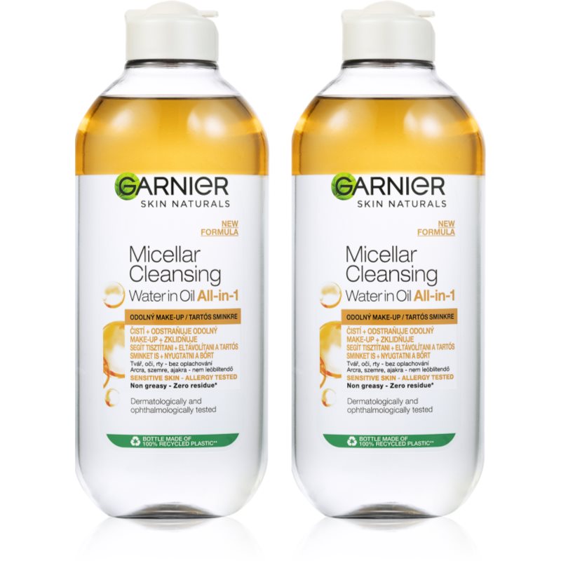 Garnier Skin Naturals dvojfázová micelárna voda 2 x 400ml(3v1)