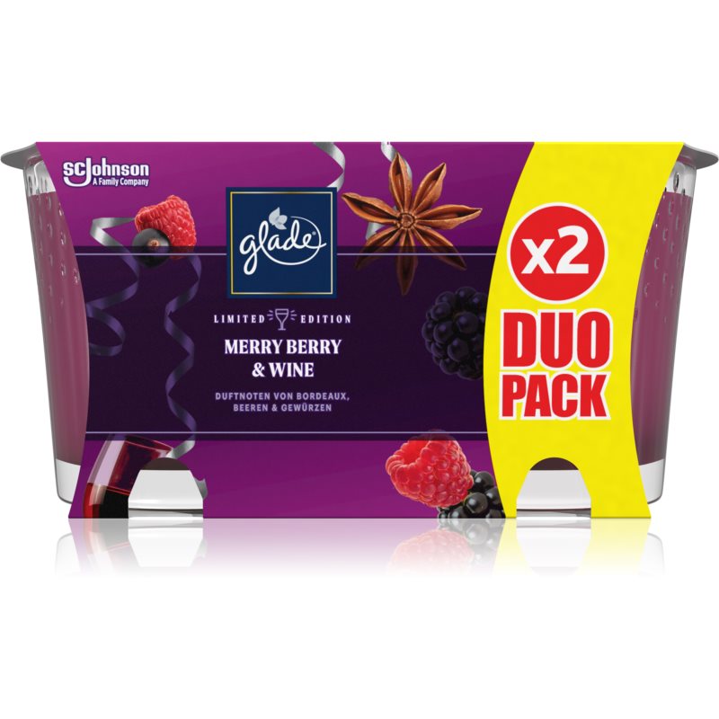 GLADE Merry Berry  Wine vonná sviečka duo 2x129 g