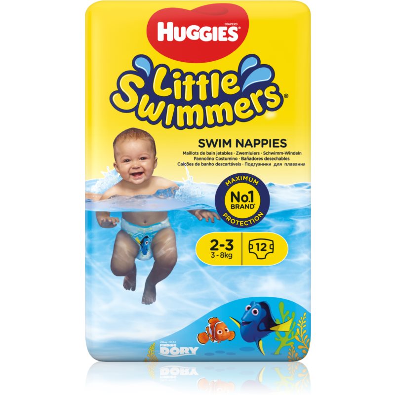 Huggies Little Swimmers 2-3 jednorazové plienkové plavky 3-8 kg 12 ks