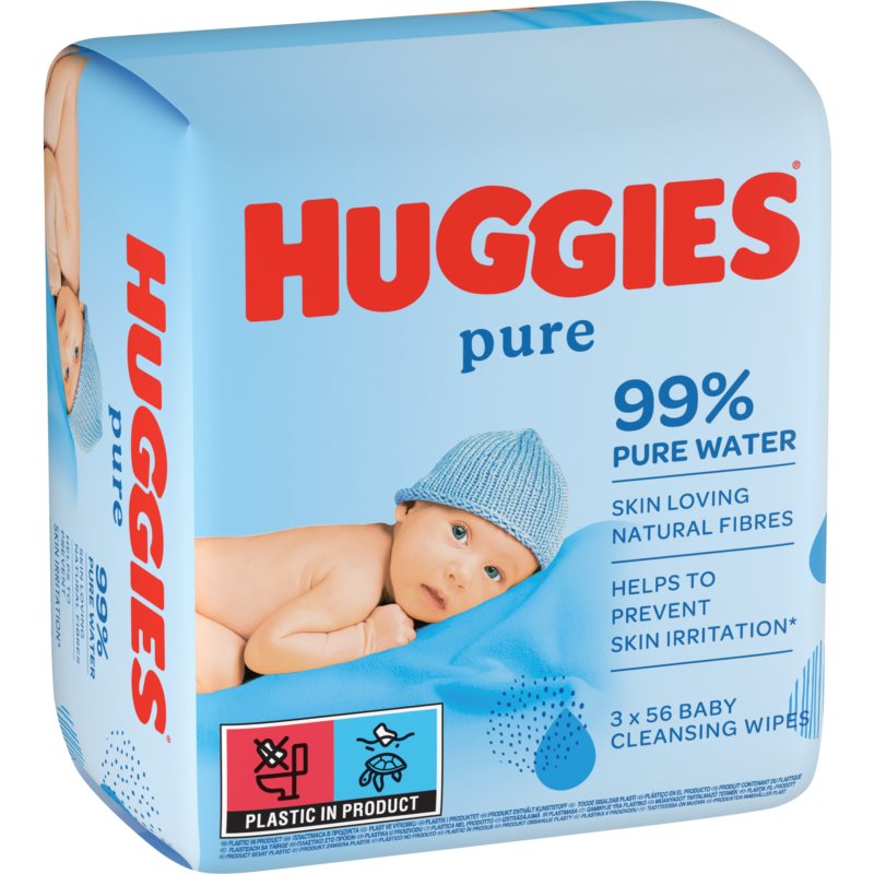 Huggies Pure čistiace utierky 3x56 ks