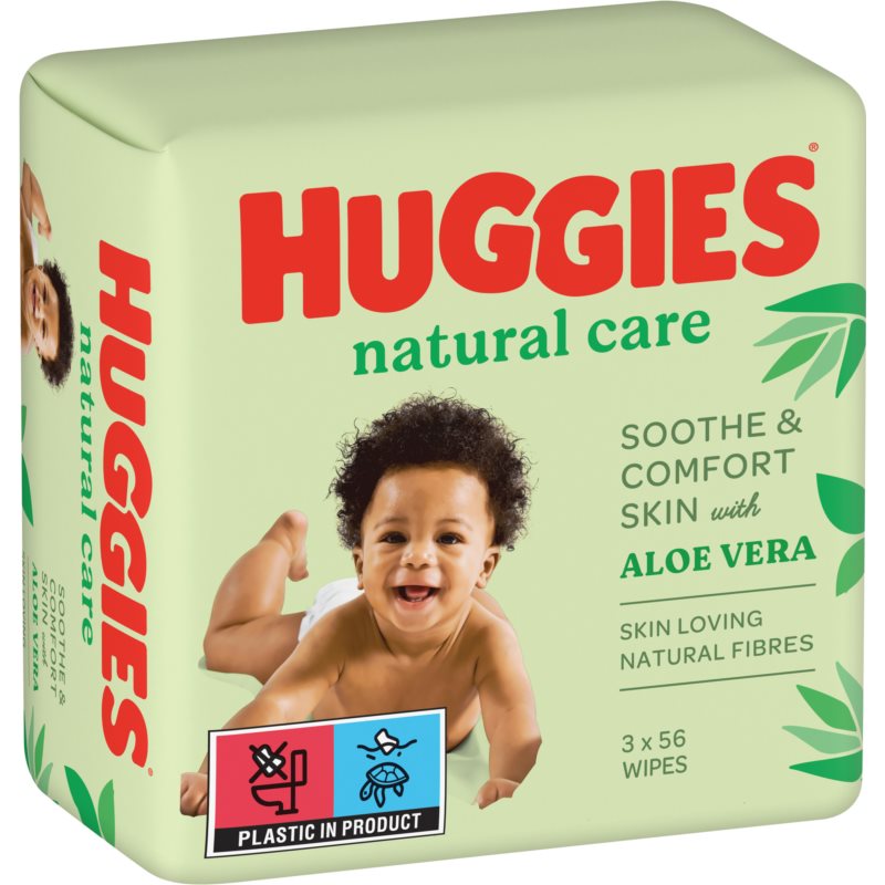 Huggies Natural Care čistiace utierky 3x56 ks