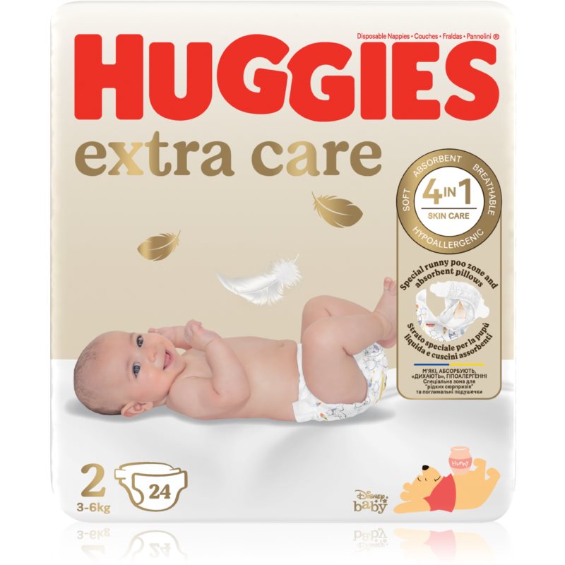 Huggies Extra Care Size 2 jednorazové plienky 3-6 kg 24 ks