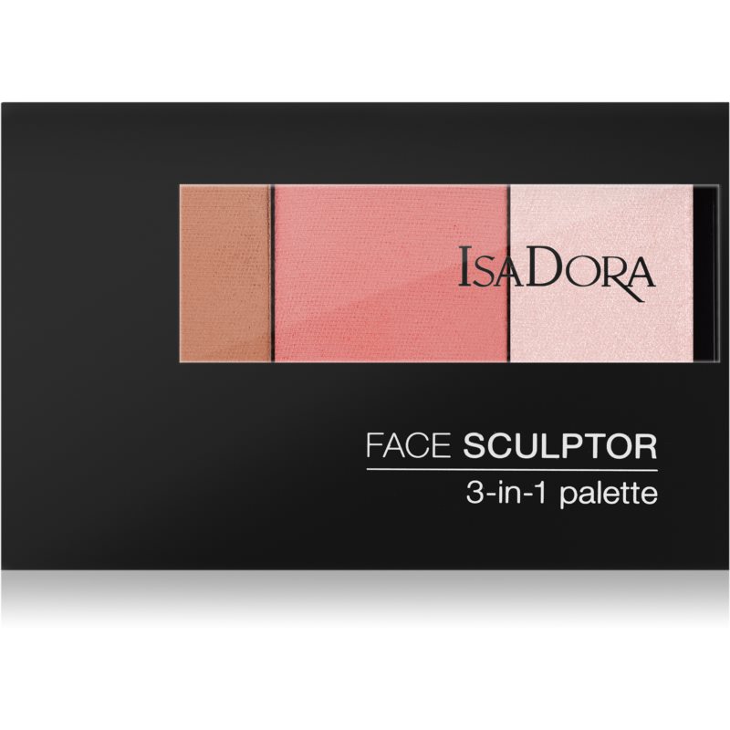 IsaDora Face Sculptor 3-in-1 Palette rozjasňujúca a bronzujúca paletka odtieň 60 Warm Peach 12 g