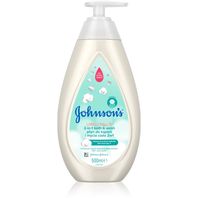 Johnsons® Cottontouch pena do kúpeľa a čistiaci gél 2 v 1 pre deti 500 ml