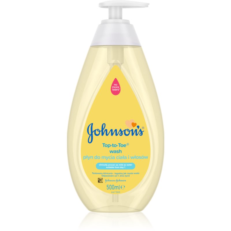 Johnsons® Top-to-Toe umývací gél na telo a vlasy pre deti od narodenia 500 ml