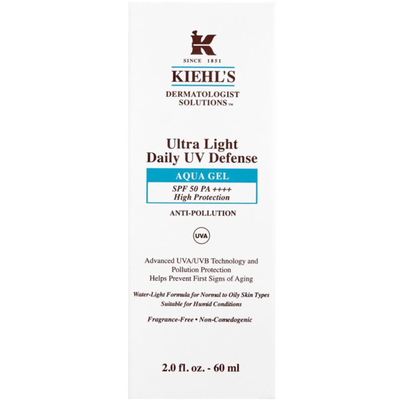 Kiehls Dermatologist Solutions Ultra Light Daily UV Defense Aqua Gel SPF 50 PA ultraľahký ochranný fluid pre všetky typy pleti vrátane citlivej S