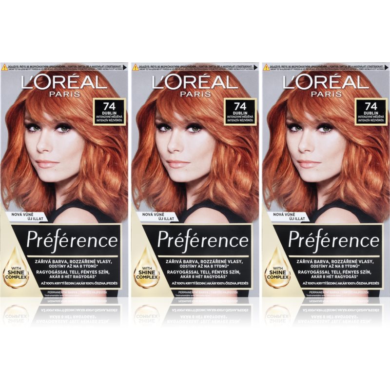 L’Oréal Paris Préférence farba na vlasy 74 Dublin (výhodné balenie) odtieň